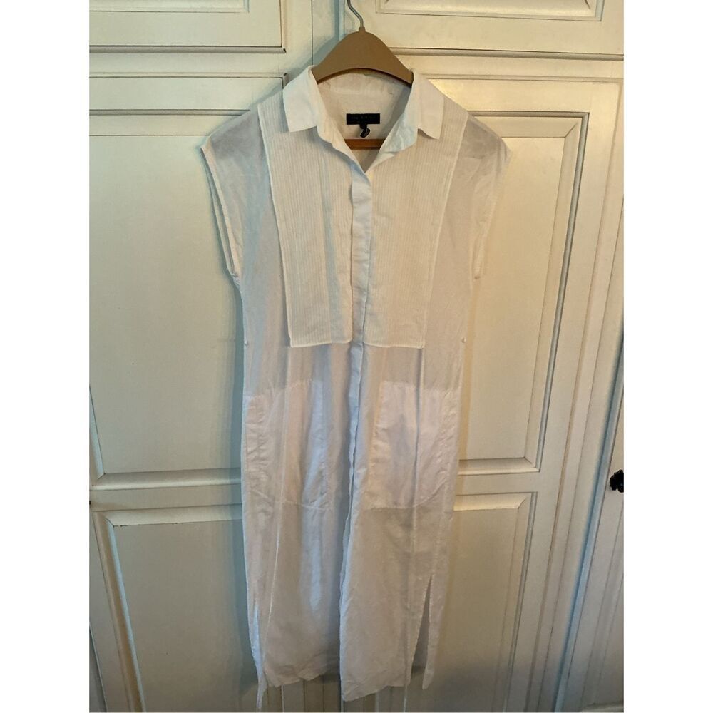 Rag & Bone White Roxanne Cotton Utility Midi Dress Sz XS